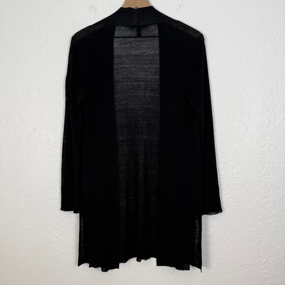 Eileen Fisher Linen Blend Open Front Cardigan Side Slits Minimalist Normcore Sm - Picture 2 of 4